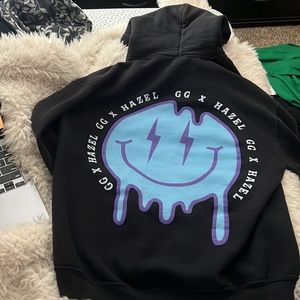 Hazel Boutique G.G black smile hoodie gia giudice